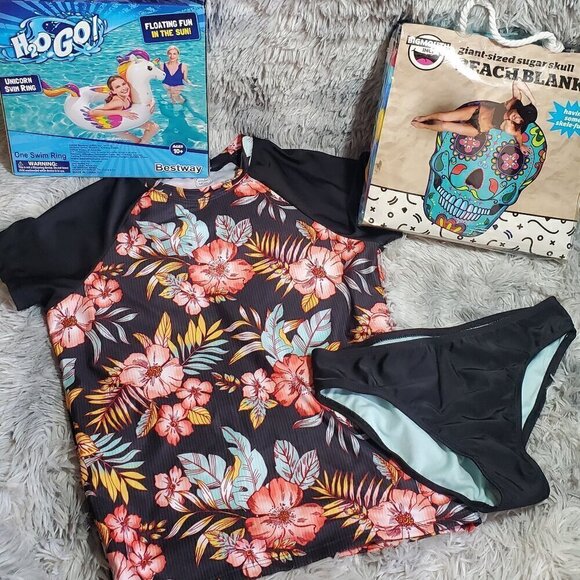 Girls size 10/12 Large Lot, Float & Giant-Sized Beach Blanket